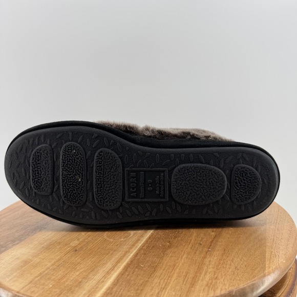 ACORN‎ Original Moccasin Womens Slippers Size 8-9 Brown Faux Fur Comfort Slip On - Picture 11 of 11